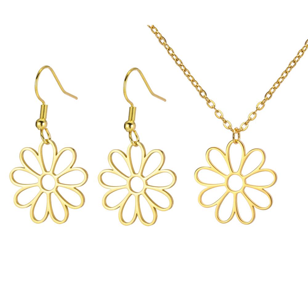 My Shape Flower Filigree Earrings for Women Girls Stainless Steel Drop Earring Hollow Flower Earrings Jewelry Girlfriends Gifts