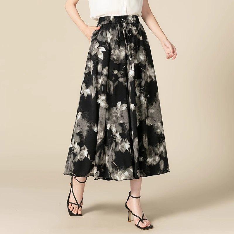 

Women s Summer 2026 Breathable Perforated Wide-Leg High-Waisted Drape Pants Skirt S (recommend 80-95 jin)