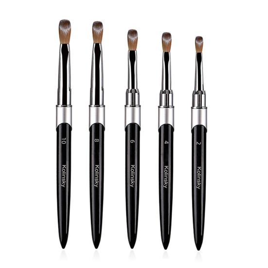 Pennello Nail Art UV Manico Setole Visone Sintetico Morbido Metallo Multifunzionale Penna per Gel Scultura