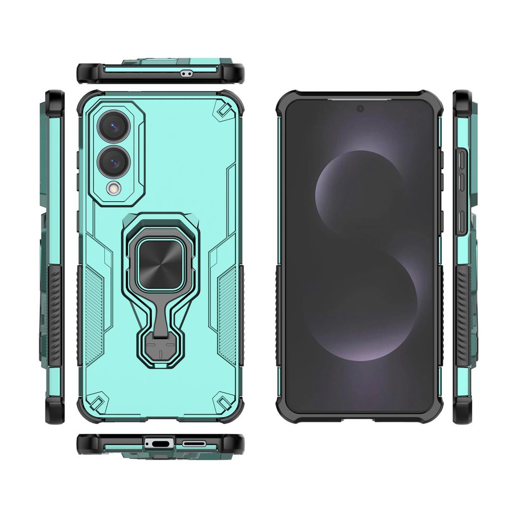 For Samsung Galaxy S25 Edge Case Rotatable Ring Kickstand PC+TPU Shockproof Phone Cover