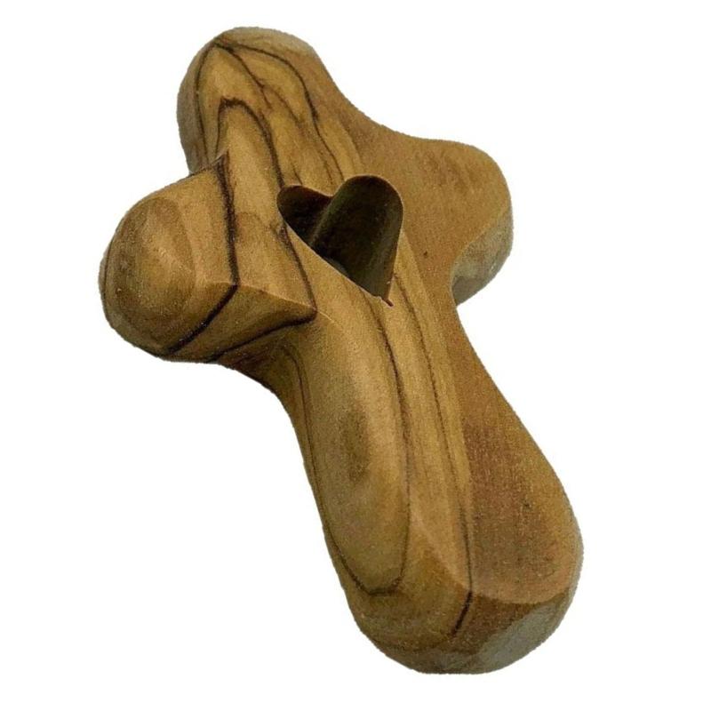 Olived Pocket Crosses Comfort and Prayer Crosses Hand Held Wooden Crosses Small Palms Size Crosses for Women Men