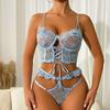 Plus Size Fee BH-Sets Erotische Unterwäsche Transparent Durchsichtige Spitze Dessous Bodysuits Slips Sex Kleidung