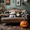 Halloween Spider Cat Ghost Pumpkin Double Sided Print Throw Pillow Case Cushion Cover Piece Set for Sofa Party