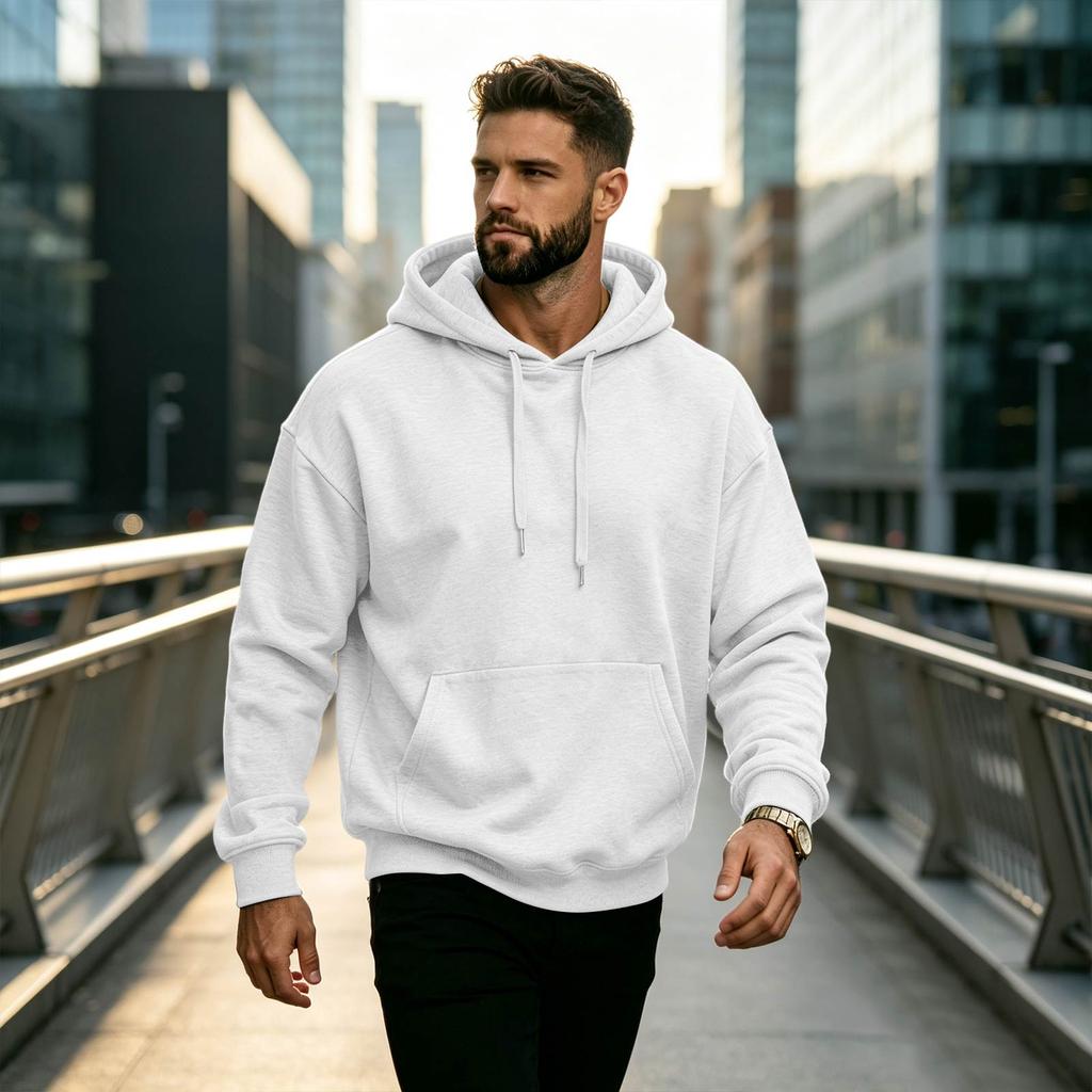 Men's Long Sleeve Hooded Sweatshirt Casual Pullover