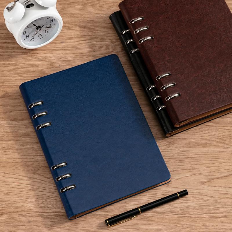 Manufacturer Custom A5/B5/A4 Loose-Leaf Refillable Business Promotional Writing Notebook with 100 Sheets and Custom Logo