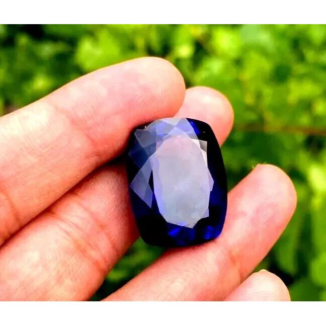 51-53 Ct Natural Ceylon Blue Sapphire Cushion Cut VVS Certified Loose Gemstone