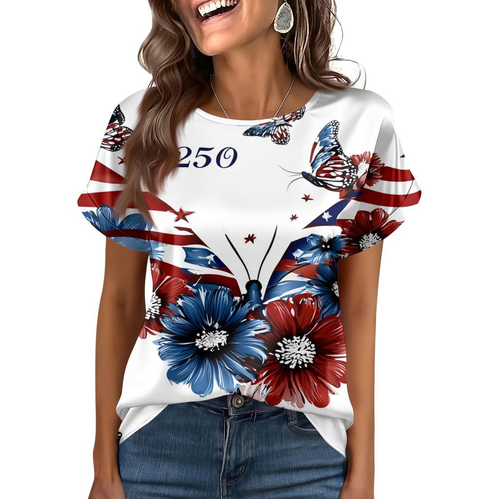 Damska Modna Casualowa Vintage Bluzka z Nadrukiem