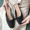 Fashion Mules Women's Slippers and Ladies Sandals Beige Indoor Home Slides Job House Flat Shoes Apricot Outside Clappers Shoe H Sandal Y