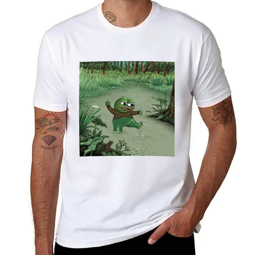 Happy Pepe The Frog Tshirt Breathable Basic Cotton Tshirt