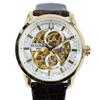 Used Working Item Bulova Watch Automatic Men's Classic Sutton Skeleton 97A138 Silver Gold Open Heart