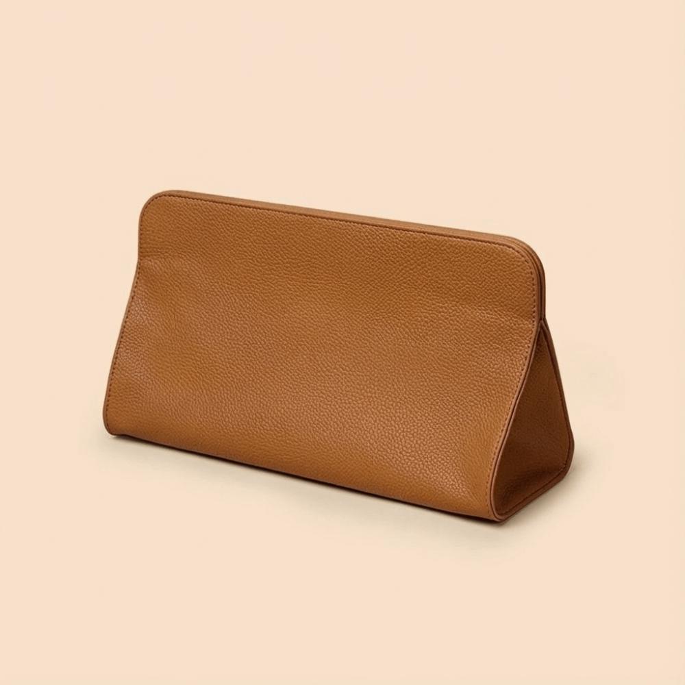 

PU Leather Storage Bag Portable Multifunctional Curling Iron Storage Bag Large Capacity Hair Dryer Storage Bag коричневий