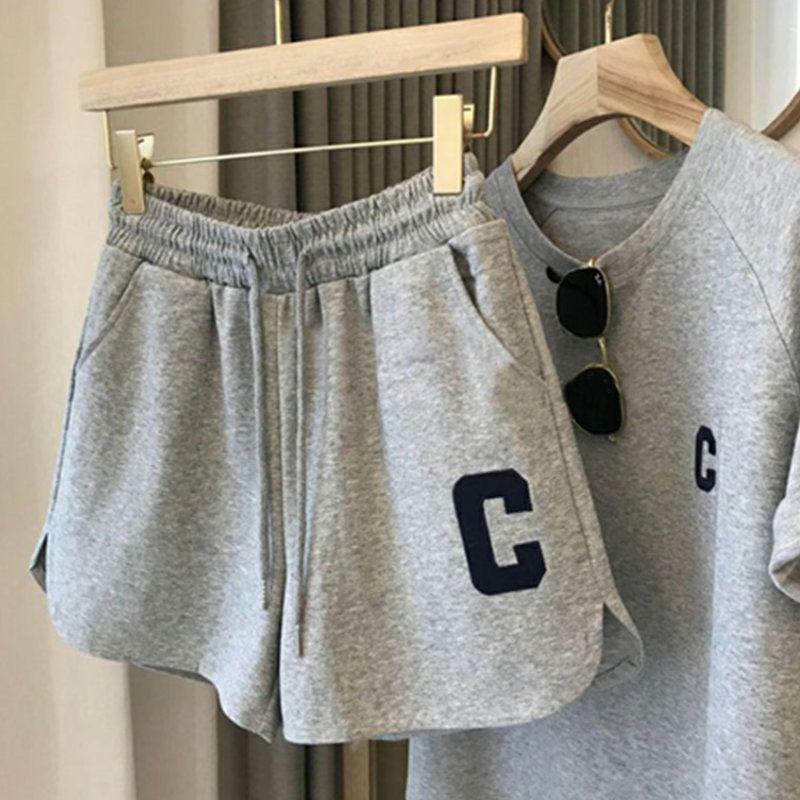 2025 Sommer Damen Locker Lässig Sportliches Kurzarm-Set - Rot