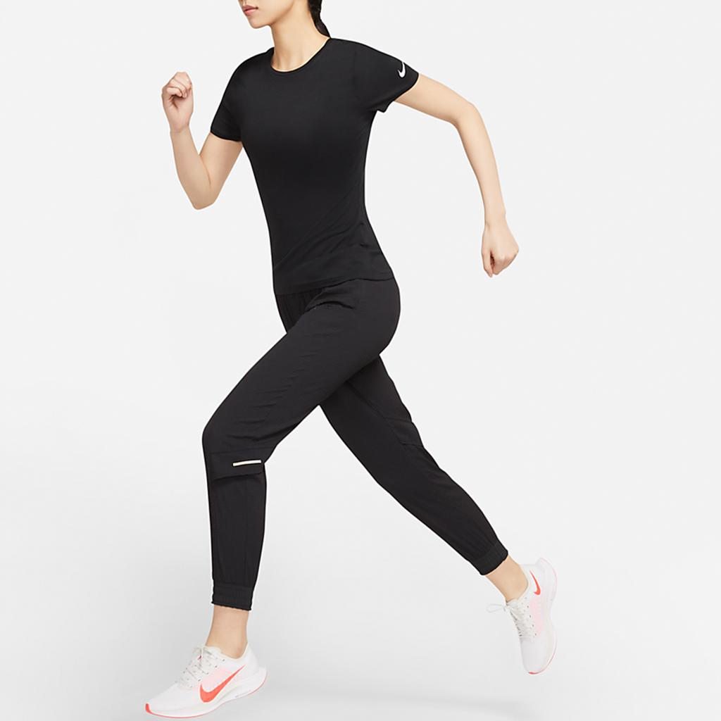 Nike Logo Training Sport Round Neck Short Sleeve T-Shirt Women Tops Black DJ8519-010