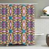 Colorful Mandala Shower Curtain Waterproof Fabric Home Decor Bath Hanging Tassel Yellow Blue Pink Purple White Round Shape Patte