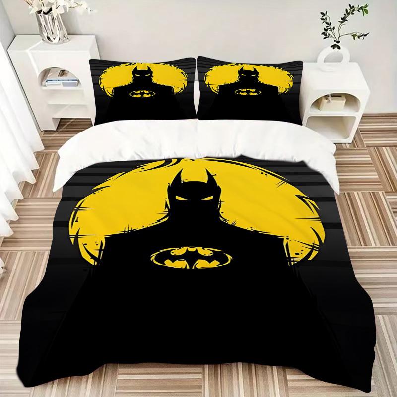 3pcs Batman, Superhero Cover Set,Soft Comfortable Duvet Cover,Guest Room (1*Duvet Cover + 2*Pillowcases, Without Core) yy251024031
