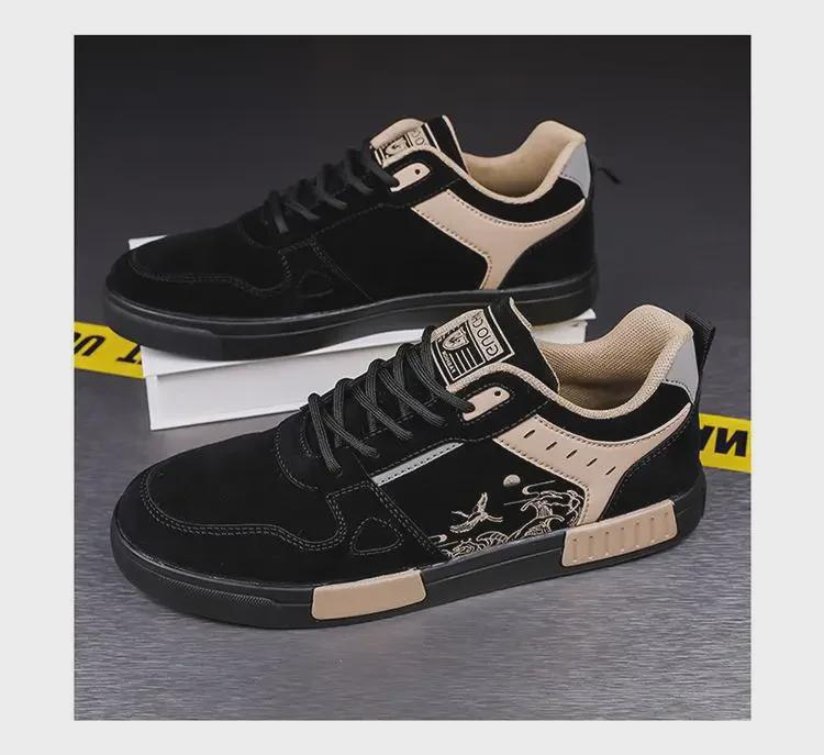 4647 Scarpe Casual da Uomo alla Moda Taglia Larga con Inserti in Camoscio - Calzature Sportive per Tutte le Stagioni