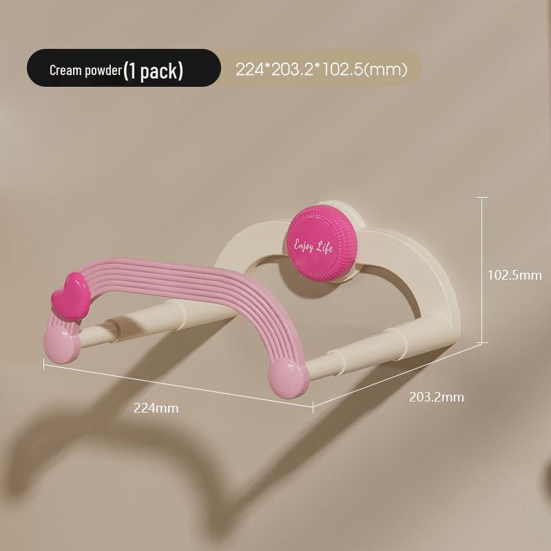 

Cream Telescopic Suction Cup Drain Rack for Bathroom and Toilet кремовый/розовый