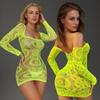 Cosplay 18 Lingerie Abito Nuovo Donne Completo Completo Sexy Mini Abito Bodystocking Nero Maglia Trasparente Teddy Babydoll Camicia da Notte