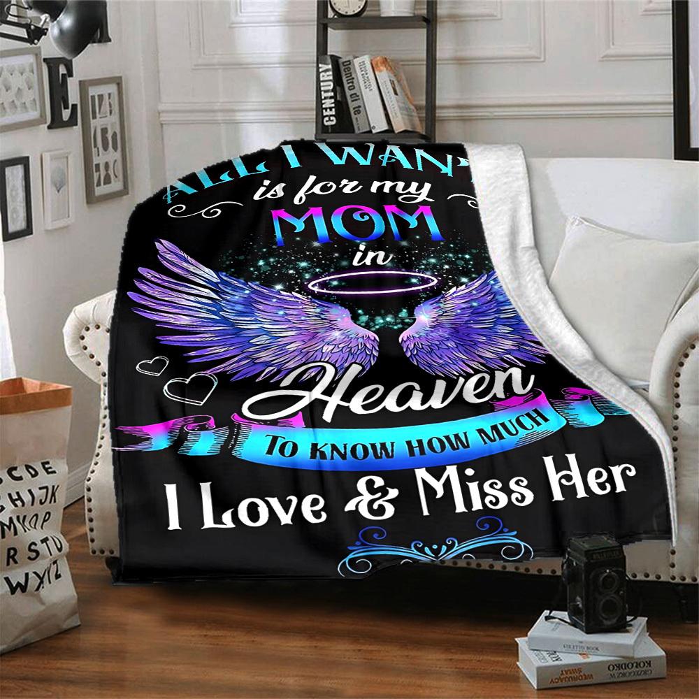 1pc Mom Loved One Tribute Art Print Blanket - Perfect Gift for Birthdays, Christmas & Halloween- Soft, Warm & Versatile yy250909160