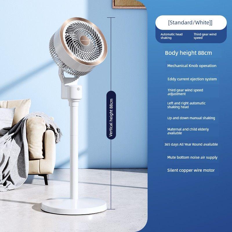 Royalstar Air Circulation Fan Electric Fan Household Floor Fan Silent Remote Control Vertical Dormitory Fan 2026 New Model [Basic Mechanical Model/White]