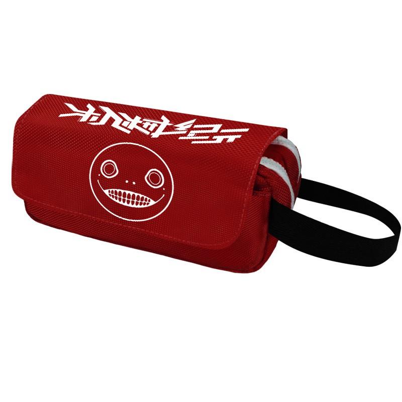 2B Anime Pencil Case Double Zipper Canvas Stationery Organizer Students School Supplies
