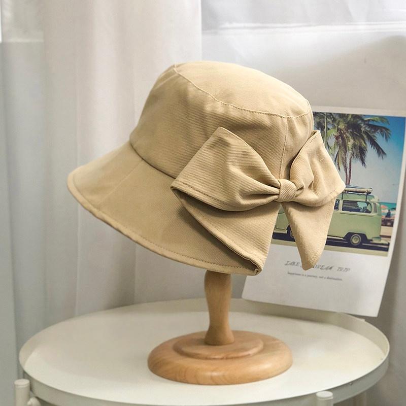 

Womens Wide Brim Sun Hats UPF50+ UV Packable Beach Hat Summer Bow Decoration Bucket Cap for Travel