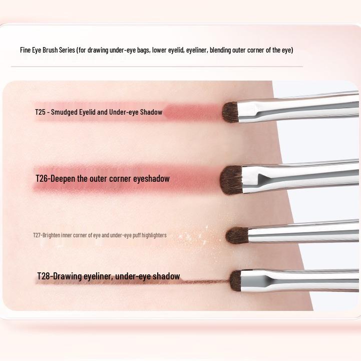 4-Piece Eye Makeup Brush Set: Horse & Pony Hair Blending and Detailing Brushes