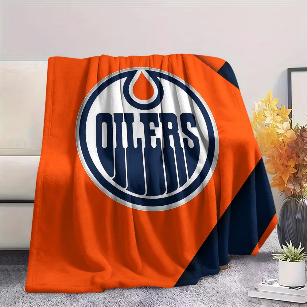 Edmonton Oilers Flannel Blanket, High quality Comfortable for All Seasons, Home Decor, Warmth and Comfort