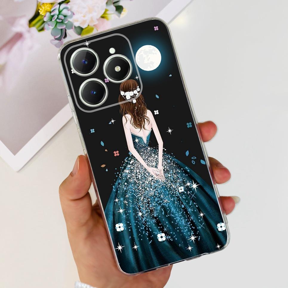 Voor Realme C63 C61 Narzo N61 N63 Hoesje Bloemen Vlinder Dames Mode Achterkant Transparant Zacht Slank Siliconen Bumper Shell