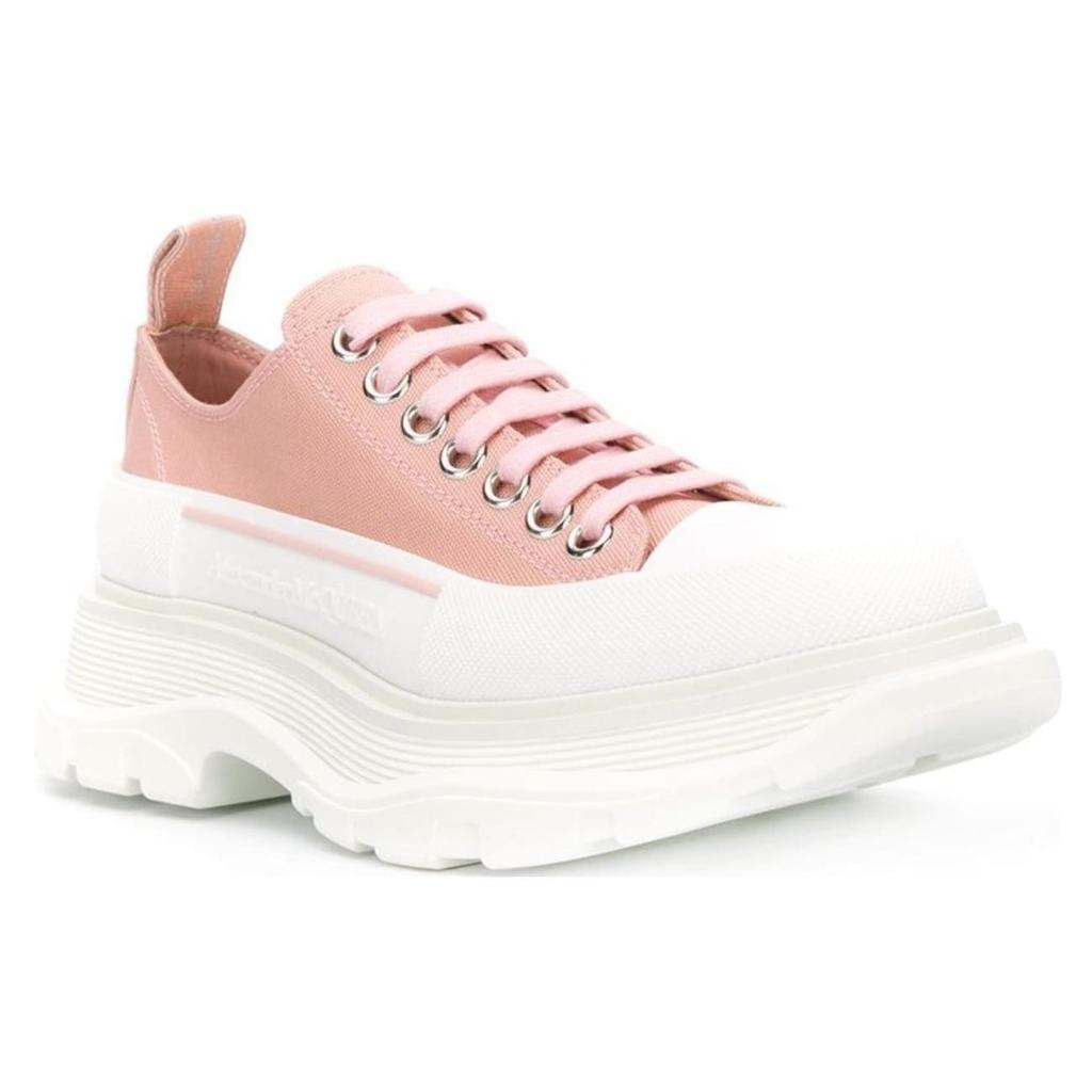 Alexander Mcqueen Tread Slick Low Lace Up 'Light Pink White' Women's 611705W4LR19243