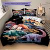 3pcs Dinosaur Illustration Duvet Cover Set - Machine Washable, Includes 1 Cover and 2 Pillowcases, No Core Included yy251013132
