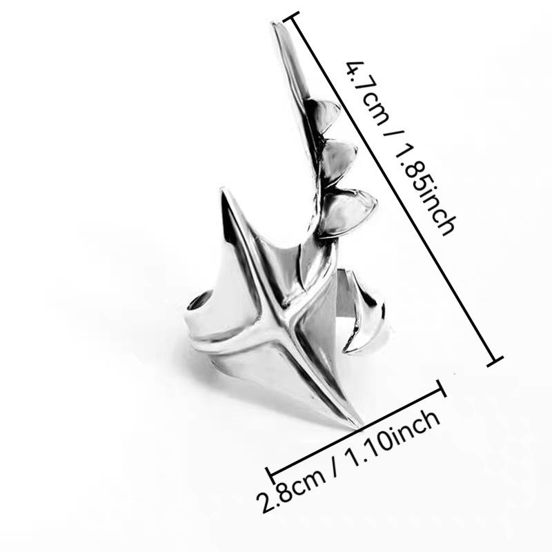 Alien Cross Cyberpunk Unisex Ring: Einzigartiges, unregelmäßiges Design, Perfektes Geschenk.