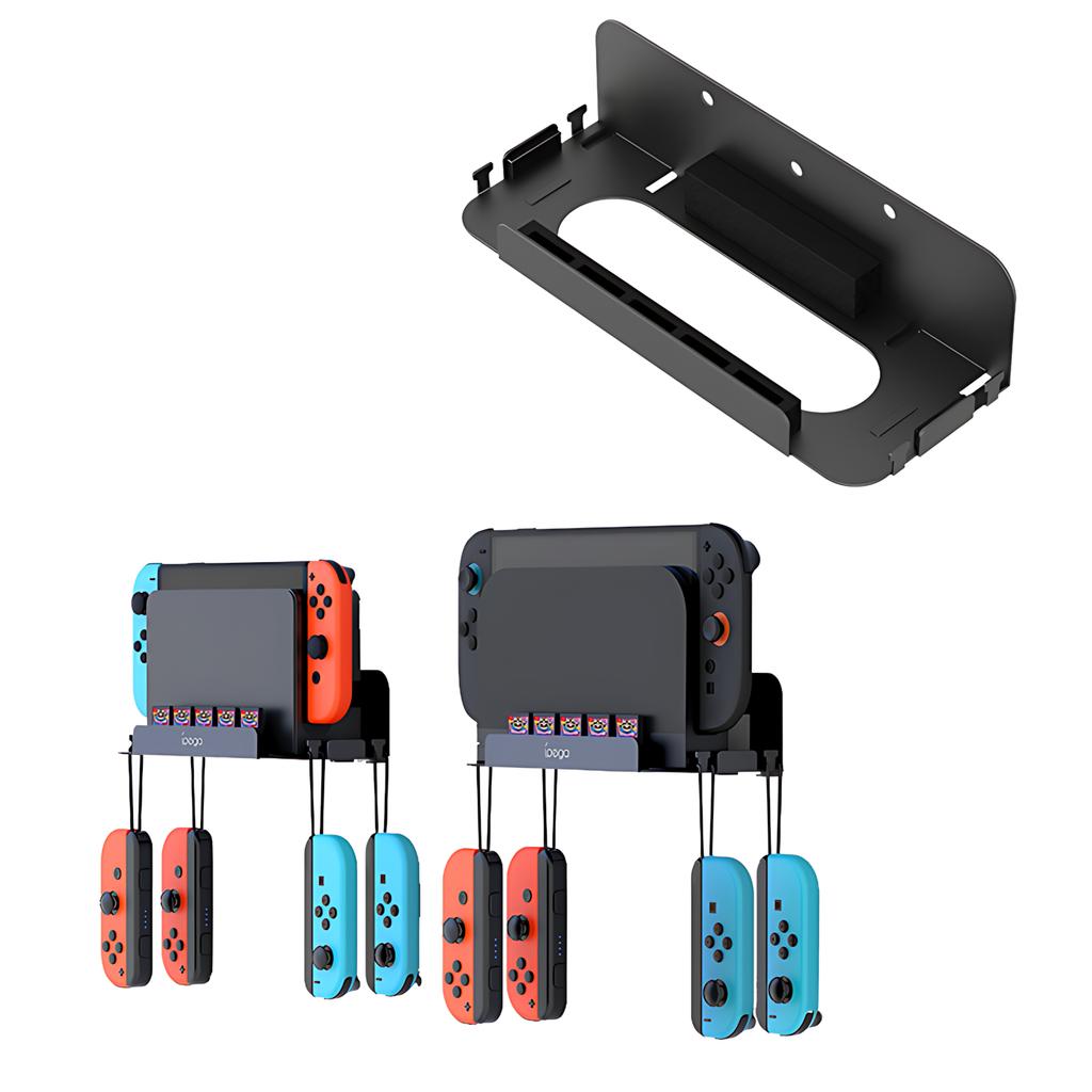 Wall Mount for Switch 2/Switch 1, Storage Wall Stand with 5 Game Card Holders & 4 Joy Con Brackets