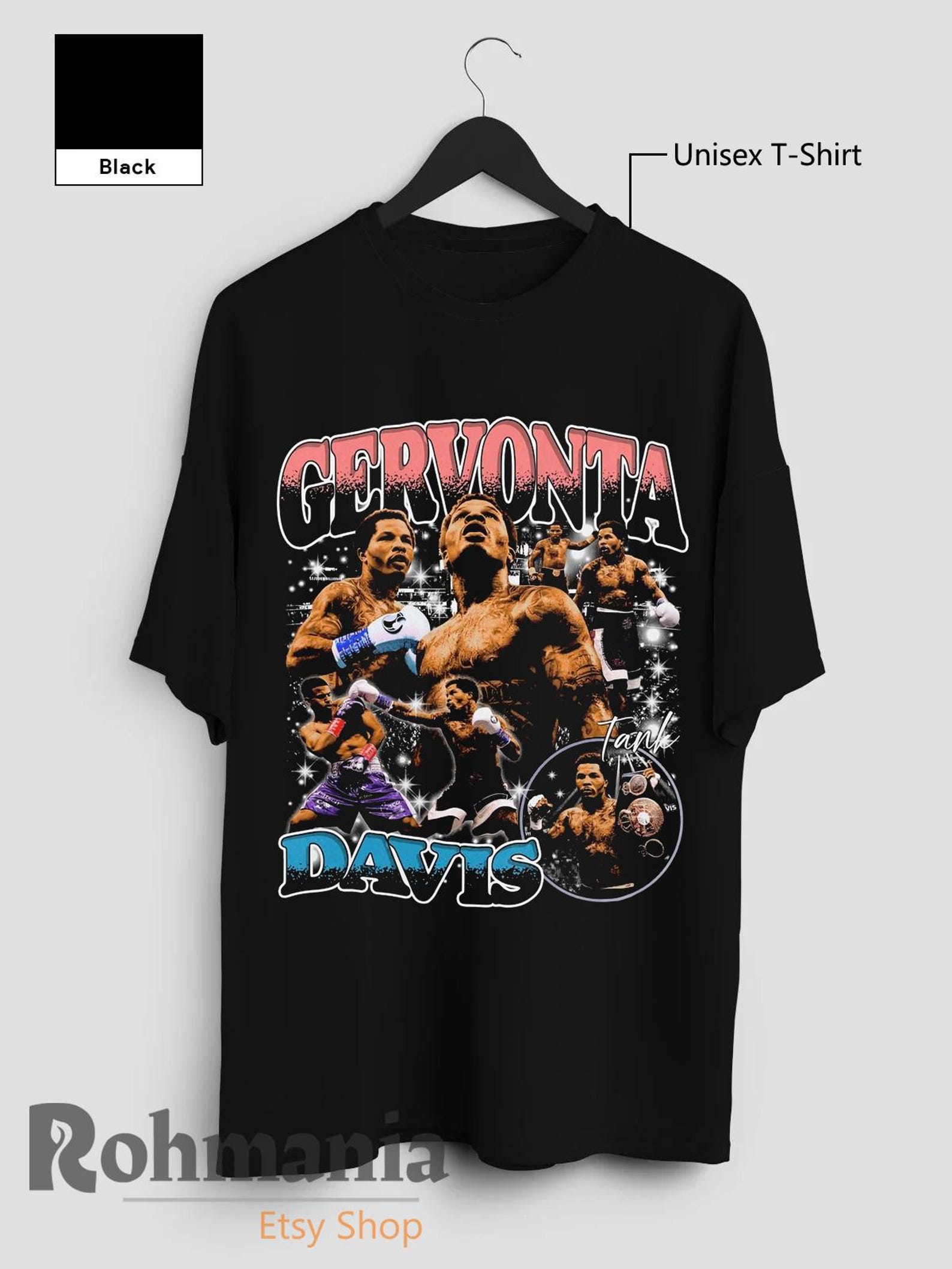 Gervonta Tank Davis T-Shirt, Boxing SporT-Shirt, Personalized Casual T-Shirt L