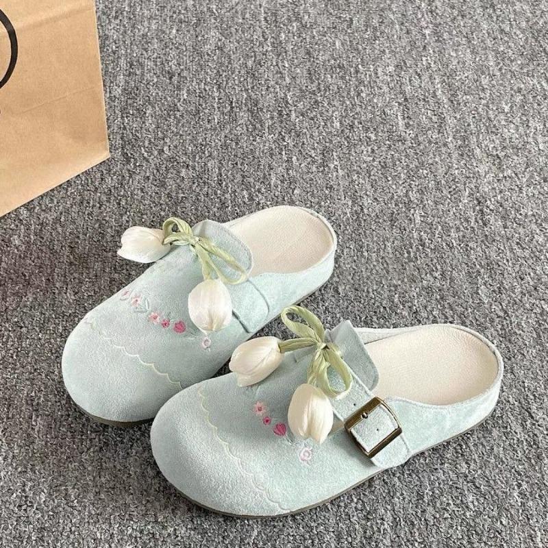 Summer one-pedal women's new models with skirt bag head half slippers female student lazy shoes