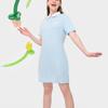 FILA Fusion SS24 College Style Breathable Casual Loose Straight Leg Knitted Polo Short Sleeve Dress Women dresses Laiwu-Blue T11W423305F-LB
