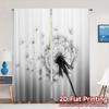 2pcs   2D FLAT PRINTING Curtains (Without Rod) WhisperingSeeds Modern Minimalist Curtains Durable 100% Polyester Fabric Curtains