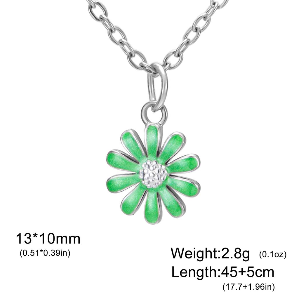 Bunte Plumeria Gänseblümchen Mini-Blumenhalsketten für Damen Edelstahl Schmuckkette Emaille Halskette Großhandel 2026 Trend