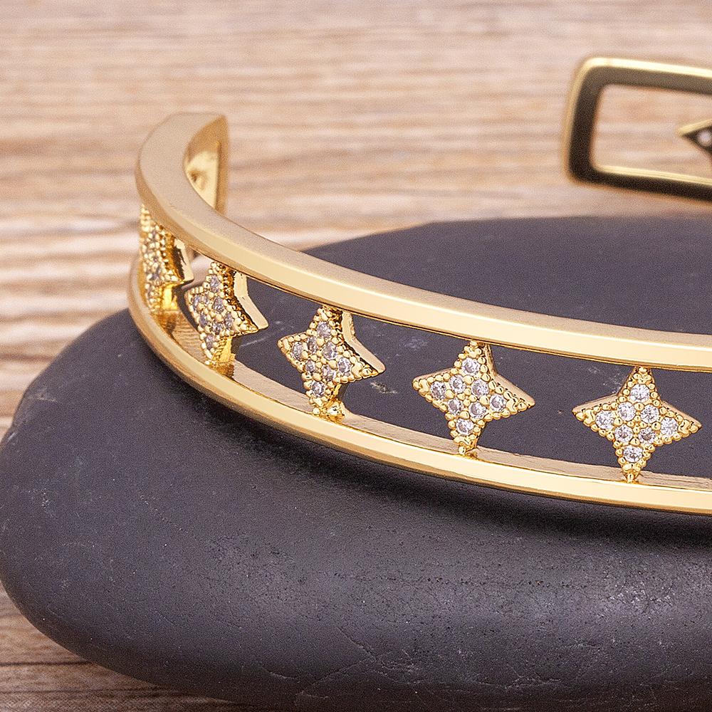Top Quality Personalize Gold Color Hollow HAPPY Letter Opening Cuff Bangle Bracelet For Women Girls Fashion Party Jewelry Gift
