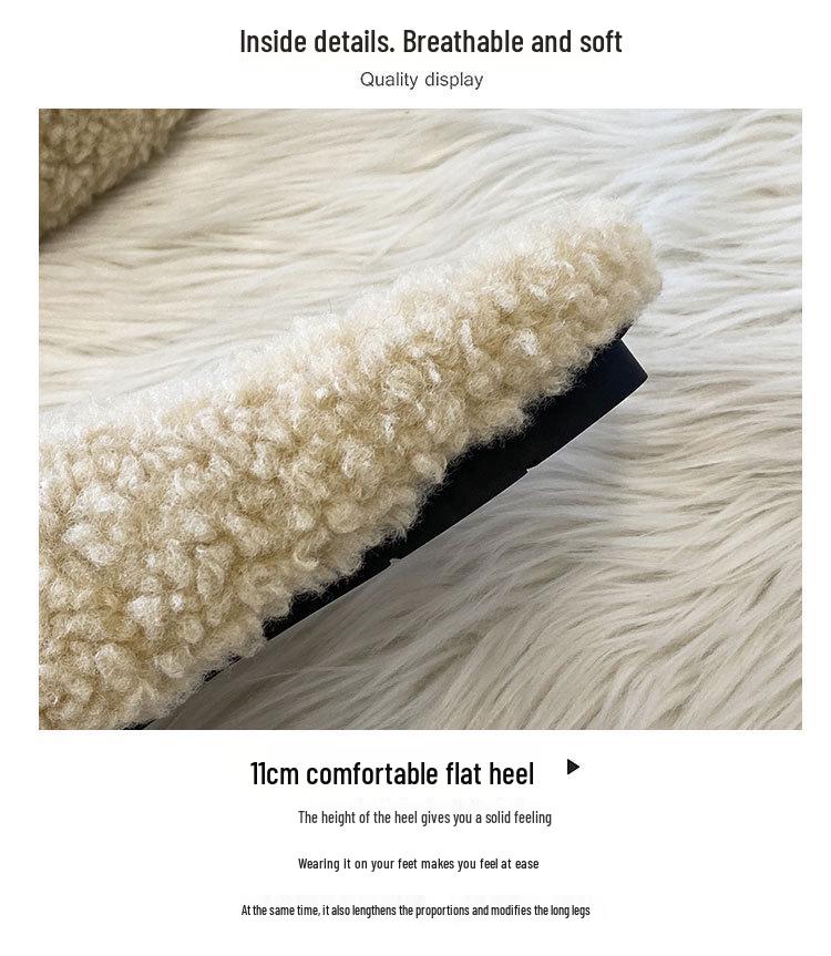 2025 Women's Lambswool Furry Flat Slippers: Cozy Autumn/Winter Casual Footwear