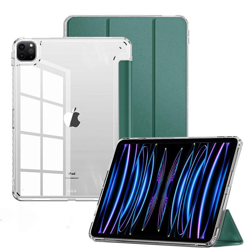 Case IPad Air 7 2025 Pro 12.9 10.2 Clear Acrylic Cover No Pencil Slot Shockproof Stand Magnetic Slim Fit