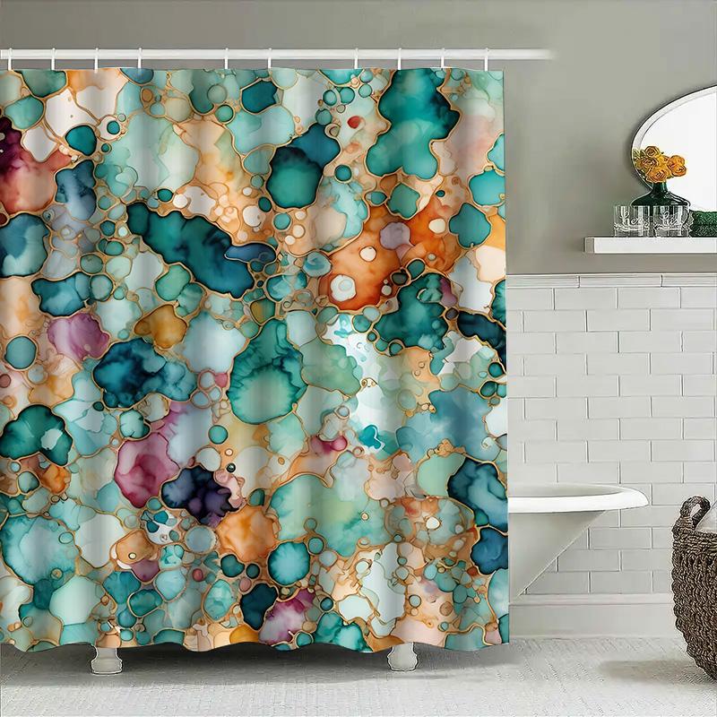Green Blue Gold Red Brown Bath Shower Curtain Waterproof Decorative Printed Polyester Fabric Decoration For Bathroom Accessories