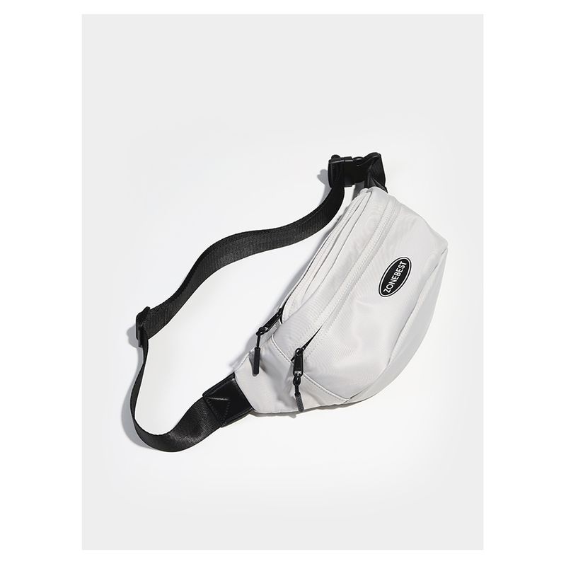 

K-стиль Новая нагрудная сумка 2025 Весна/Лето Мода Тренд Повседневная Спортивная Водонепроницаемая Наплечная сумка Мужская и Женская Нейлоновая поясная сумка Gray White