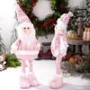 Teleskopische Weihnachtsfigur Plüschdekorationen Pailletten Weihnachtsmann Schneemann Elch Plüschfiguren Dekorationen Feiertagsdekorationen