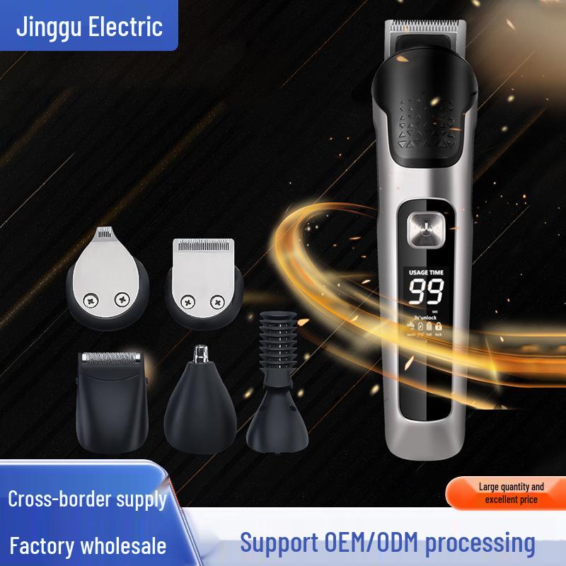 Six-in-One Electric Hair Trimmer and Body Grooming Kit - Full Body Washable Clippers