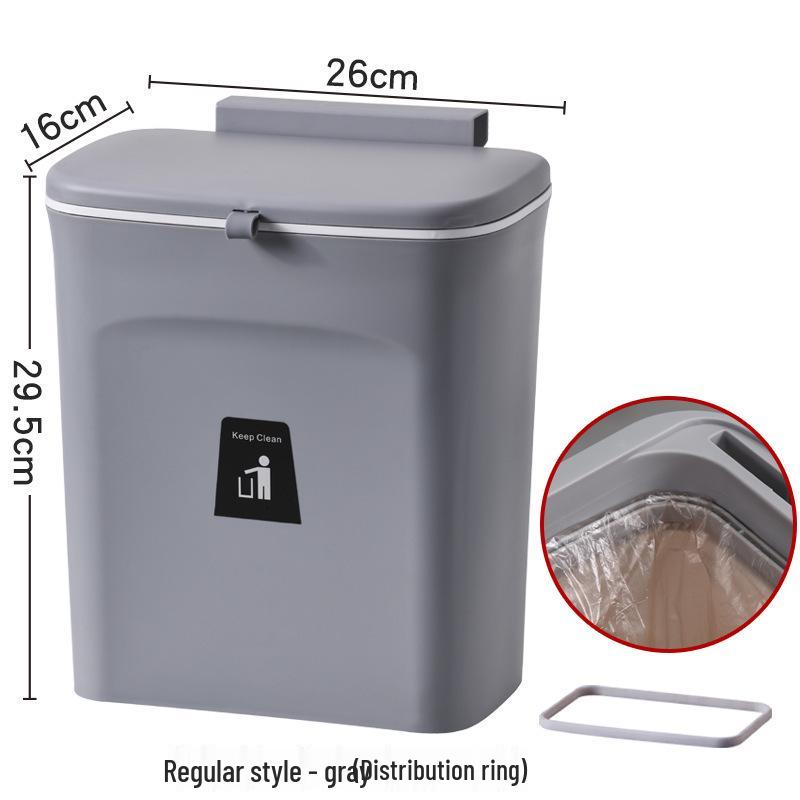Wall-Mounted Trash Can with Lid for Kitchen, Bathroom, and Living Room - Creative Hanging Storage Wastebasket