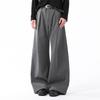 Premium American Pleated Pendant Wide-leg Pants Trendy Brand Casual Scimitar Pants Men's and Women's Commuting Loose Black Pants