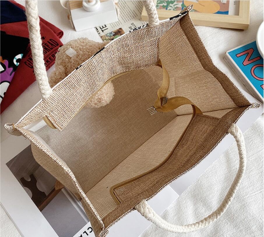 Stylish canvas tote bag for women, perfect as a gift or interior accessory. Large capacity, eco-friendly, bear-themed, casual handbag for travel