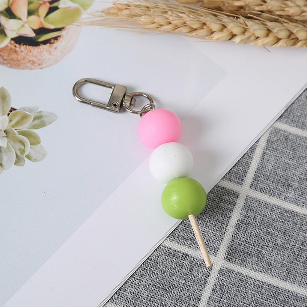 Colorful Acrylic Keychain Simulated Meatball String Keyring Unique Food Model Bag Charm Decoration Key Chain Attachment