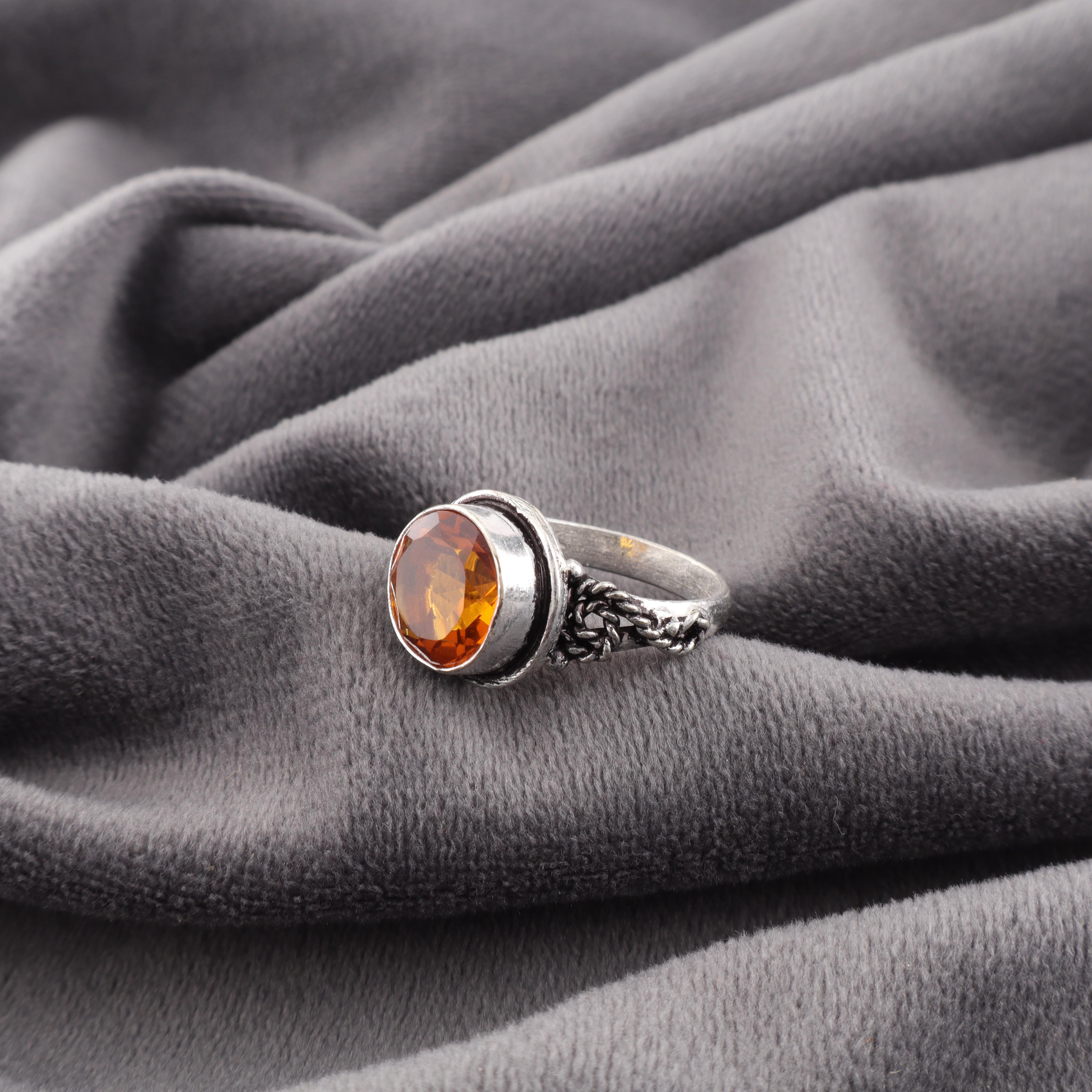 

Цитрин Драгоценный камень Красивое серебряное кольцо, Ручной работы Великолепное серебряное кольцо, Ювелирные изделия из стерлингового серебра 925 пробы, Женское кольцо с цитрином для нее 12 оранжевый
